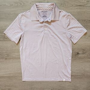 Tommy Bahama Active Boy's Purple Striped Short Sleeve Pullover Golf Polo Large L